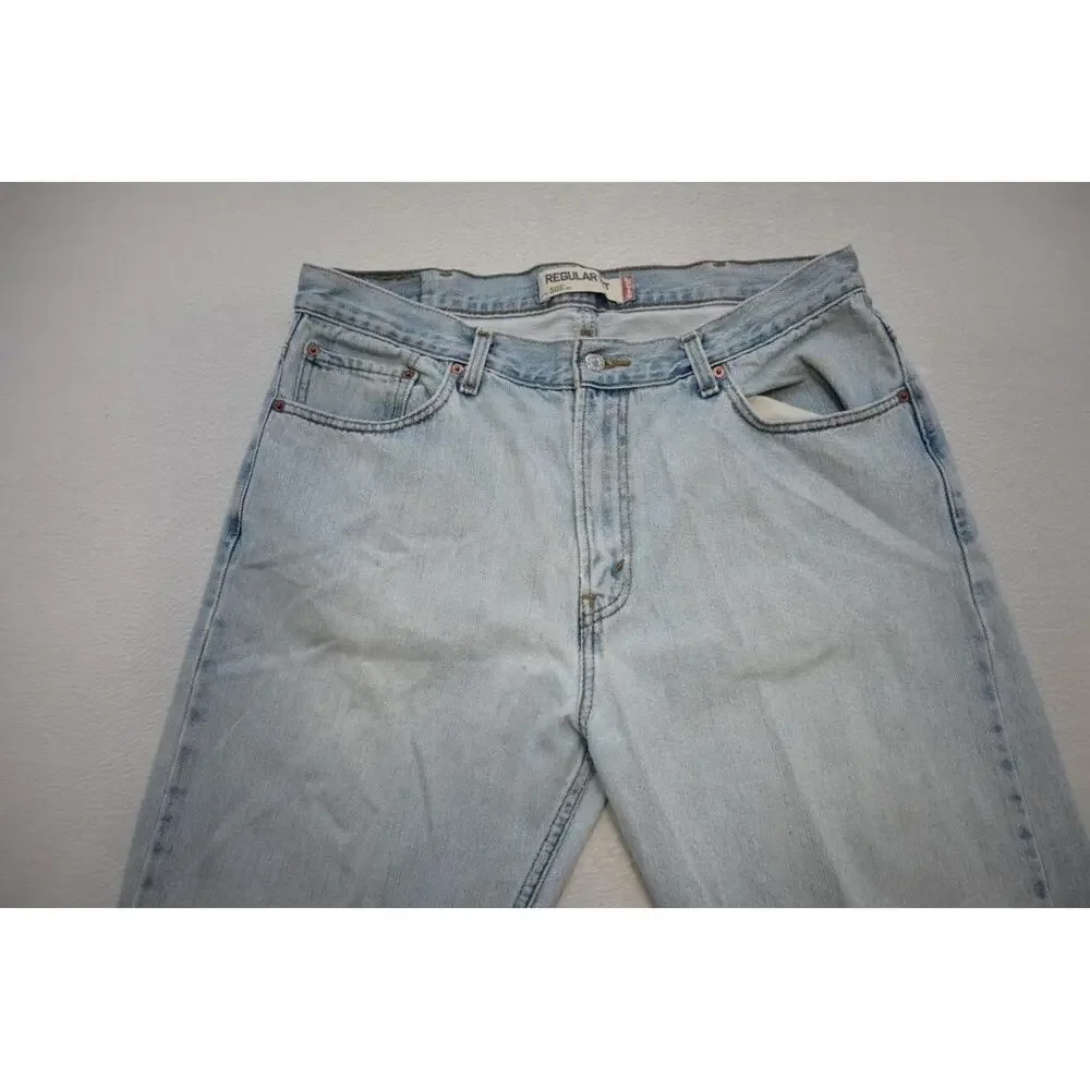 Levi's 505 Regular Fit Straight Rugged Denim Blue Jeans Mens 36 x 33 (Tag 38x34)